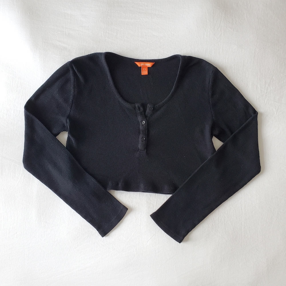 Joe Fresh | Cropped Waffle Henley